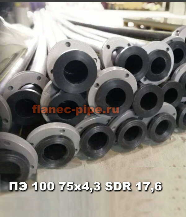 Труба ПЭ 100 75x4,3 мм SDR 17,6 в Тамбове
